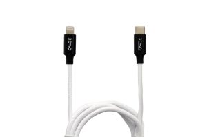 X CAVO Lightning Cable, Fast Charger Cable, High Speed Sync Charger Cord and USB-C to Lightining Data Cord Wire ,White , 1M, Nylon Braided, Rounded,3.0A,20w